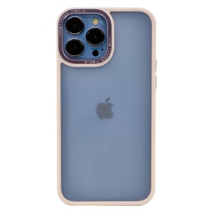 Nettech Apple iPhone 13 Pro Uyumlu Metal Focus Style Arka Koruma Kılıf (Pembe) NT-95693