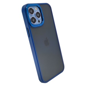 Nettech Apple iPhone 13 Pro Uyumlu NT-95690 Metal Çerçeveli Arka Koruma Kılıf (Lacivert) NT-95690
