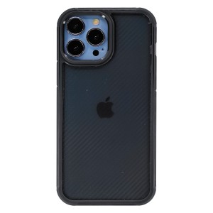 Nettech Apple iPhone 13 Pro Max Uyumlu Karbon inoks Seri Arka Koruma Kılıf (Siyah) NT-95795