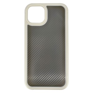 Nettech Apple iPhone 13 Uyumlu Karbon inoks Seri Arka Koruma Kılıf (Beyaz) NT-95788