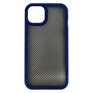 Nettech Apple iPhone 13 Uyumlu Karbon inoks Seri Arka Koruma Kılıf (Mavi) NT-95789