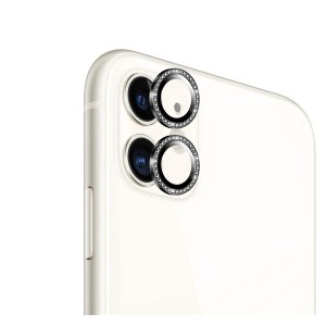Nettech Apple iPhone 11 Uyumlu Diamond Taşlı Model Kamera Cam Koruyucu (Siyah) NT-95749