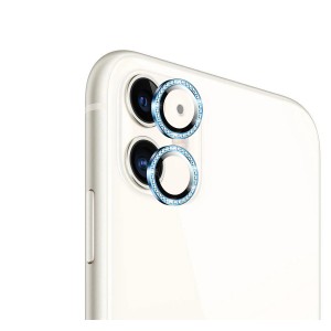 Nettech Apple iPhone 11 Uyumlu Diamond Taşlı Model Kamera Cam Koruyucu (Mavi) NT-95750