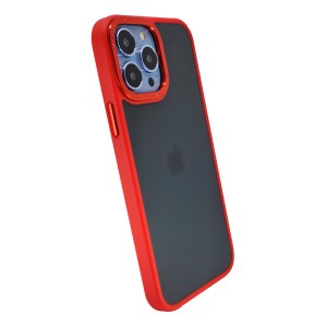 Nettech Apple iPhone 13 Pro Max Uyumlu NT-95698 Metal Çerçeveli Arka Koruma Kılıf (Kırmızı) NT-95698