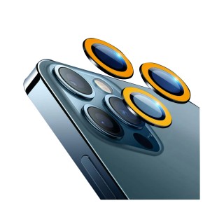 Nettech Apple iPhone 13 Pro Uyumlu FosFor Seri Kamera Cam Koruyucu (Turuncu) NT-95783