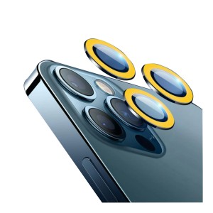 Nettech Apple iPhone 13 Pro Uyumlu FosFor Seri Kamera Cam Koruyucu (Sarı) NT-95786