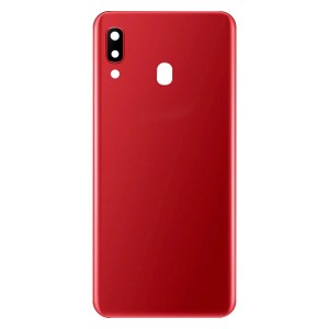 Teknonet Samsung Galaxy A20 Uyumlu NT-84208 Kamera Camlı Batarya Kapağı (Kırmızı) NT-84208