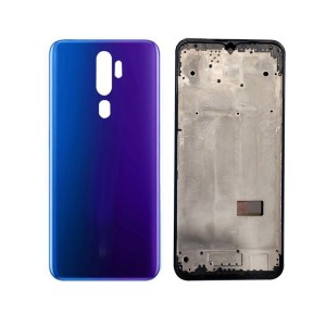 Teknonet Oppo A5 2020 Uyumlu Batarya Kapaklı Dolu Kasa (Mavi) NT-95258