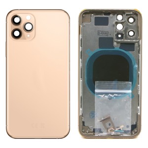 Teknonet Apple iPhone 11 Pro Uyumlu Batarya Kapaklı Boş Kasa (Gold) NT-81055