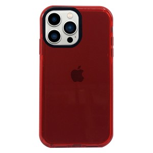 Nettech Apple iPhone 13 Pro Max Uyumlu Colour Transparan Seri Arka Koruma Kılıf (Kırmızı) NT-92845