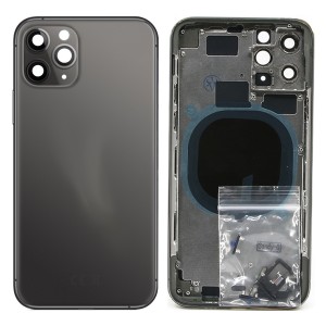 Teknonet Apple iPhone 11 Pro Uyumlu Batarya Kapaklı Boş Kasa (Siyah) VR-5866
