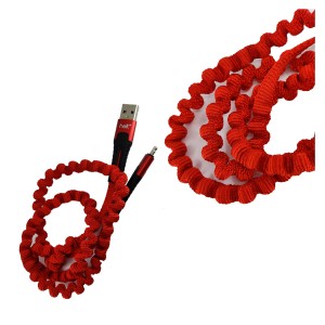 Helt HT-DC01 İp Örgü 120 Cm Lightning Şarj ve Data Kablosu (Kırmızı) VR-20501