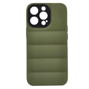 Nettech Apple iPhone 13 Pro Uyumlu Puffer Ceket Tip Arka Koruma Kılıf (Yeşil) NT-93683