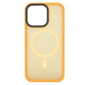 Nettech Apple iPhone 13 Pro Uyumlu Mat Renkli MagSafe Arka Koruma Kılıf (Turuncu) NT-96325