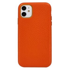 Nettech Apple iPhone 11 Uyumlu Suni Deri Arka Koruma Kılıf (Turuncu) NT-96354