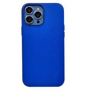 Nettech Apple iPhone 13 Pro Max Uyumlu Suni Deri Arka Koruma Kılıf (Mavi) NT-96373