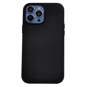 Nettech Apple iPhone 12 Pro Max Uyumlu Suni Deri Arka Koruma Kılıf (Siyah) NT-96357