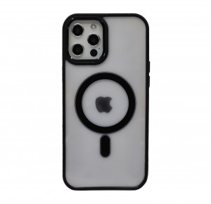 Nettech Apple iPhone 12 Pro Max Uyumlu Kamera Çerçeveli MagSafe Arka Koruma Kılıf (Siyah) NT-96303