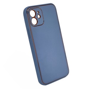 Nettech Apple iPhone 12 Uyumlu NT-93575 Coco Leather Seri Arka Koruma Kılıf (Turkuaz) NT-93575