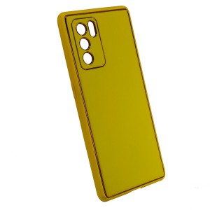 Nettech Oppo Reno 6 pro Uyumlu NT-93633 Coco Leather Seri Arka Koruma Kılıf (Sarı) NT-93633