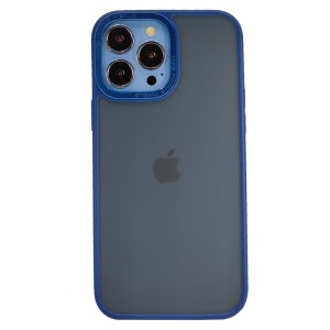 Nettech Apple iPhone 13 Pro Max Uyumlu Kamera Metal Çerçeve Seri Arka Koruma Kılıf (Lacivert) NT-94708