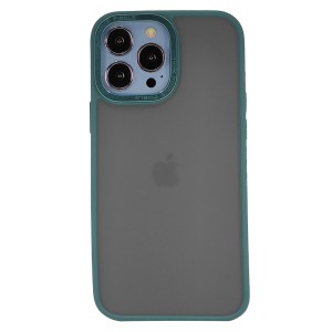 Nettech Apple iPhone 13 Pro Max Uyumlu Kamera Metal Çerçeve Seri Arka Koruma Kılıf (Yeşil) NT-94709