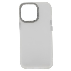 Nettech Apple iPhone 13 Pro Uyumlu Kamera Metal Çerçeve Seri Arka Koruma Kılıf (Gümüş) NT-94704