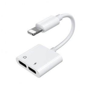 Nettech J-008 Lightning + Lightning To Lightning Dönüştürücü (Beyaz) NT-96487