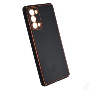 Nettech Oppo Reno 5 Pro Uyumlu NT-93620 Coco Leather Seri Arka Koruma Kılıf (Siyah) NT-93620