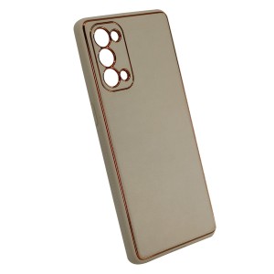 Nettech Oppo Reno 5 Pro Uyumlu NT-93628 Coco Leather Seri Arka Koruma Kılıf (Gold) NT-93628