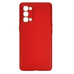 Nettech Oppo Reno 5 Pro Uyumlu Coco Leather Seri Arka Koruma Kılıf (Kırmızı) NT-93621