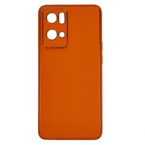 Nettech Oppo Reno 7 pro Uyumlu Coco Leather Seri Arka Koruma Kılıf (Turuncu) NT-93643