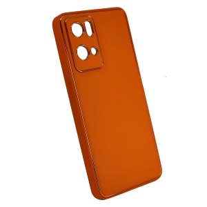 Nettech Oppo Reno 7 pro Uyumlu NT-93643 Coco Leather Seri Arka Koruma Kılıf (Turuncu) NT-93643