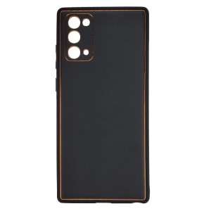 Nettech Samsung Galaxy Note 20 Uyumlu Coco Leather Seri Arka Koruma Kılıf (Siyah) NT-93453