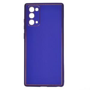 Nettech Samsung Galaxy Note 20 Uyumlu Coco Leather Seri Arka Koruma Kılıf (Mor) NT-93455
