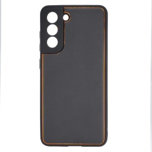 Nettech Samsung Galaxy S21 FE Uyumlu Coco Leather Seri Arka Koruma Kılıf (Siyah) NT-93489