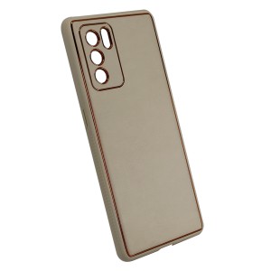 Nettech Oppo Reno 6 pro Uyumlu NT-93637 Coco Leather Seri Arka Koruma Kılıf (Gold) NT-93637