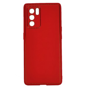 Nettech Oppo Reno 6 pro Uyumlu Coco Leather Seri Arka Koruma Kılıf (Kırmızı) NT-93630