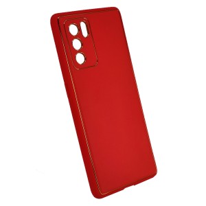 Nettech Oppo Reno 6 pro Uyumlu NT-93630 Coco Leather Seri Arka Koruma Kılıf (Kırmızı) NT-93630