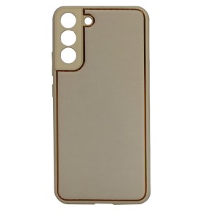 Nettech Samsung Galaxy S22 Plus Uyumlu Coco Leather Seri Arka Koruma Kılıf (Gold) NT-93506