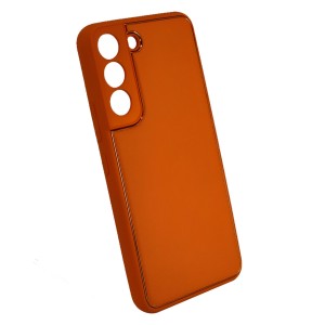 Nettech Samsung Galaxy S22 Plus Uyumlu NT-93503 Coco Leather Seri Arka Koruma Kılıf (Turuncu) NT-93503