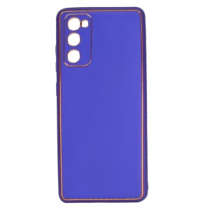 Nettech Samsung Galaxy S20 FE Uyumlu Coco Leather Seri Arka Koruma Kılıf (Mor) NT-93482