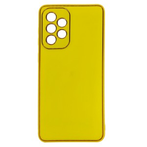 Nettech Samsung Galaxy A33 Uyumlu Coco Leather Seri Arka Koruma Kılıf (Sarı) NT-93403