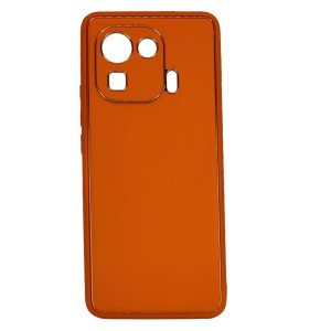 Nettech Xiaomi Mi 11 Pro Uyumlu Coco Leather Seri Arka Koruma Kılıf (Turuncu) NT-93589