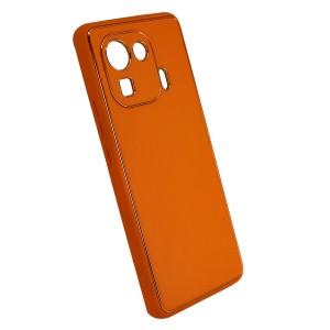 Nettech Xiaomi Mi 11 Pro Uyumlu NT-93589 Coco Leather Seri Arka Koruma Kılıf (Turuncu) NT-93589