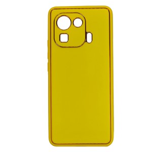 Nettech Xiaomi Mi 11 Pro Uyumlu Coco Leather Seri Arka Koruma Kılıf (Sarı) NT-93588