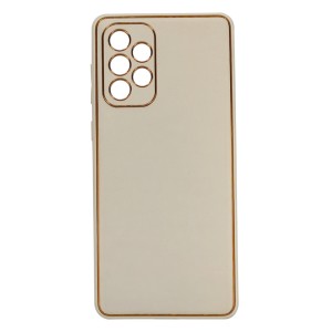 Nettech Samsung Galaxy A73 5G Uyumlu Coco Leather Seri Arka Koruma Kılıf (Gold) NT-93425