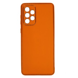 Nettech Samsung Galaxy A73 5G Uyumlu Coco Leather Seri Arka Koruma Kılıf (Turuncu) NT-93422