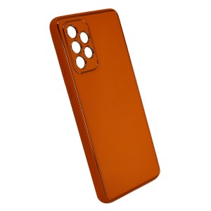 Nettech Samsung Galaxy A73 5G Uyumlu Coco Leather Seri Arka Koruma Kılıf (Turuncu) NT-93422
