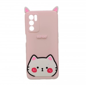 Nettech Oppo A16 Uyumlu Cartoon Case Seri Arka Koruma Kılıf (Pembe) NT-95149